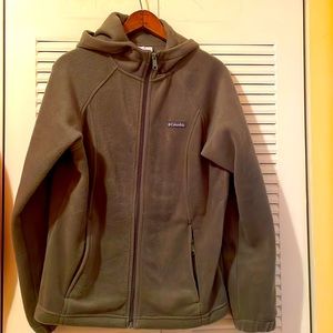 Columbia Women’s Benton Springs Full Zip Fleece Hoodie; Like New; Stone Green; M